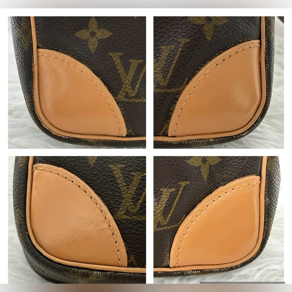 Vintage LOUIS VUITTON Monogram Marly Dragonne GM Clutch Bag  Brown Authentic